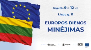 Europos dienos minėjimas. Lietuvos ir ES vėliavų pakėlimo ceremonija